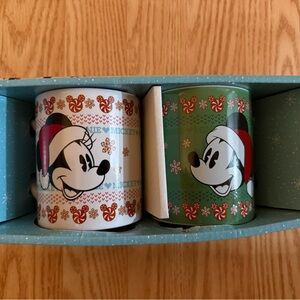 NEW! Disney Mickey and Minnie Holiday Mug Set - Red, Green, White
